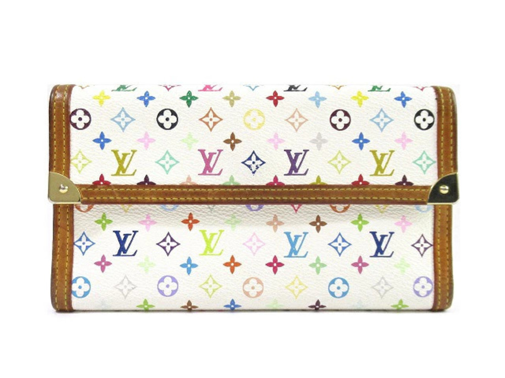 LOUIS VUITTON Portefeuille International Multicolor Blanc White